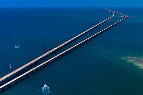Aerial View Of The Seven Mile Bridge Florida Keys Florida Usa