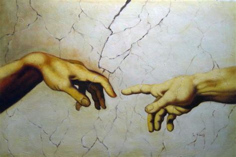 The Hands Of God And Adam Painting By Michelangelo Reproduction Lupon