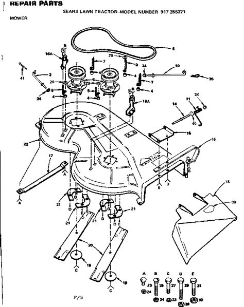 Craftsman Riding Lawn Mower Deck Parts Diagram