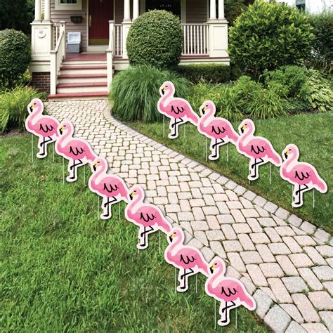 Pink Flamingo Lawn Decorations Tropical Summer Outdoor Yard Party