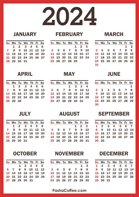 2024 Calendar Printable Free Pdf With Holidays Download Full Ediva