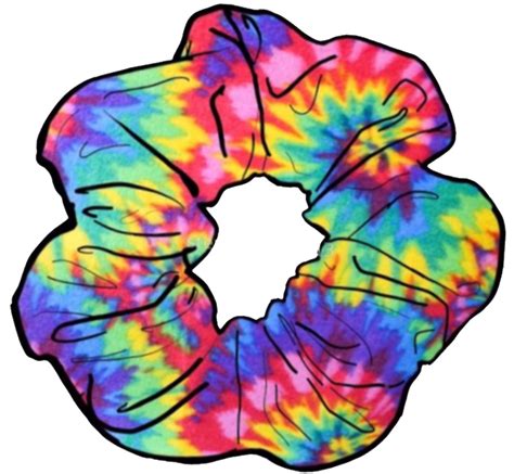 Tie Dye Rainbow Scrunchie Sticker By Maddie12omalley White Background