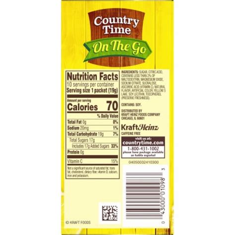 Country Time Lemonade Naturally Flavored Powdered Drink Mix 10 Ct Kroger