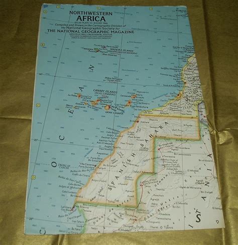 Vintage National Geographic Society Map Northern Africa 1966 National