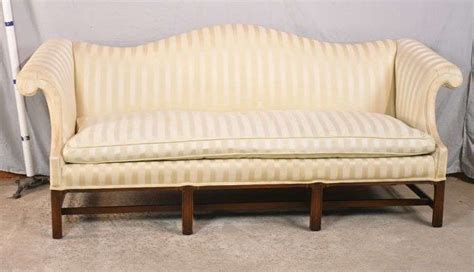 Mahogany Chippendale Style Camel Back Sofa With Down Cushion 44 346