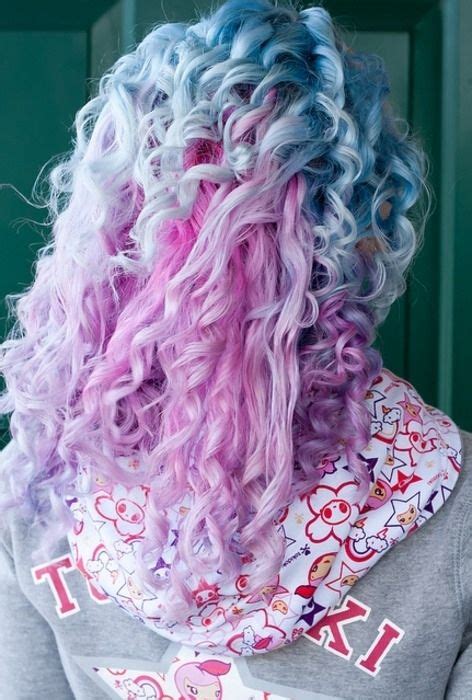 Blue Purple Pastel Curly Dyed Hair Colorful Hair Pinterest Curly
