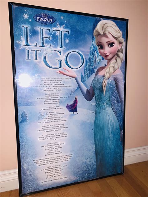 My Old Big Frozen Poster With Elsa And The Lyrics Of Let It Go Rfrozen