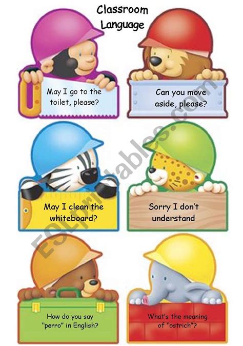 Classroom Language Poster Part 1 Esl Worksheet By Chinchulina