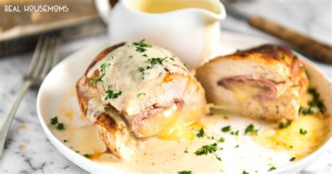 Swiss cheese, salt, butter, sliced fresh mushrooms. EASY Baked Ham and Cheese Stuffed Chicken | KeepRecipes ...