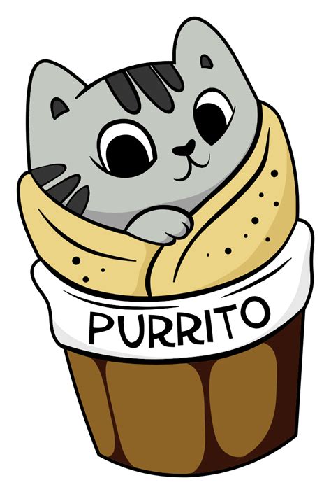 Purrito Cat In 2020 Cat Stickers Cute Cats Cuddly Animals