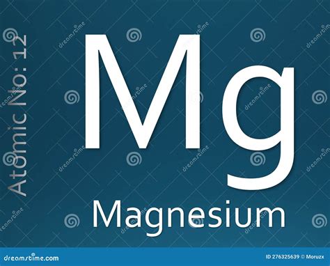 Magnesium Chemical Element Symbol On Blue Gradient Background Stock