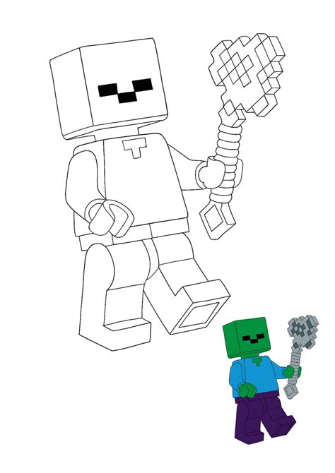 Minecraft Lego Zombie Coloring Pages 2 Free Coloring Sheets 2021
