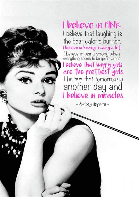 Audrey Hepburn Believe In Pink Mixed Media By Unique