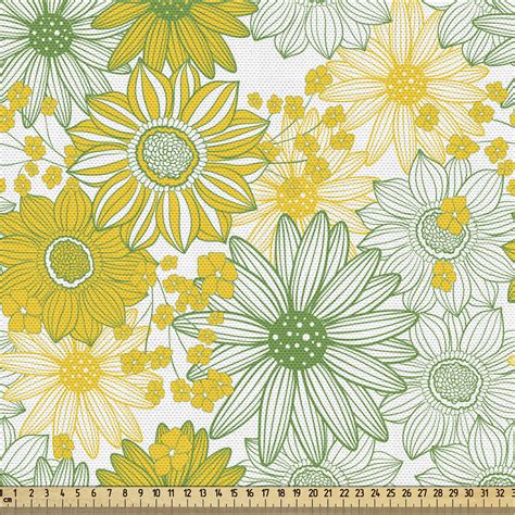 East Urban Home Sunflower Fabric By The Yard Energetic Botany Floral