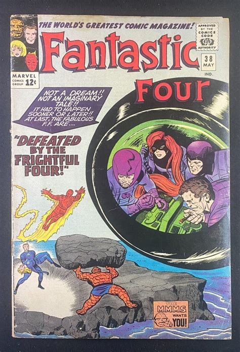Fantastic Four 1961 38 Vg 45 Jack Kirby Chic Stone Frightful