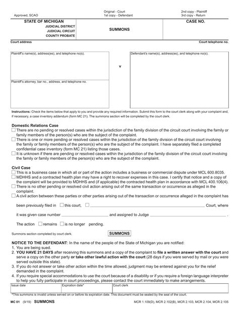 Summons And Complaint Form ≡ Fill Out Printable Pdf Forms Online