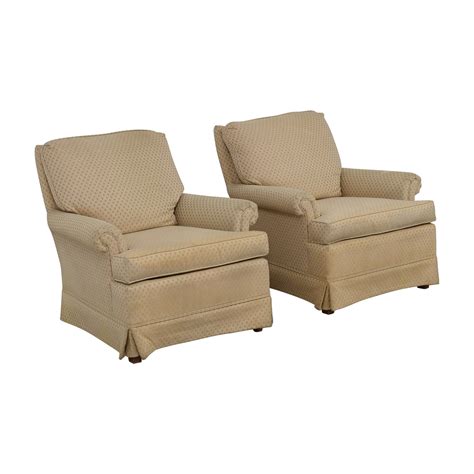 Used Broyhill Beige Upholstered Accent Chairs 