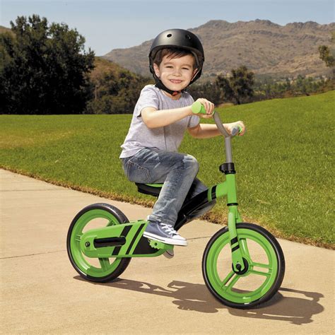 Kids can get comfortable with it starting at 9 months old and then, with the removable push bar and totally adjustable seat, continue to use it as a. My First Balance-to-Pedal Training Bike 12 inch - Green ...