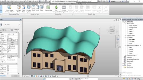 How To Create Roof By Face In Revit Complex Roof By Mass Face Youtube