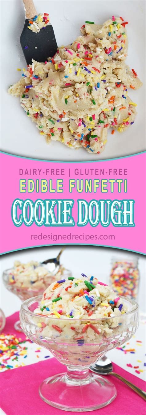 The best sugar free gluten free and dairy free desserts. Edible Funfetti Cookie Dough | Recipe | Edible sugar cookie dough, Gluten free cookie dough ...