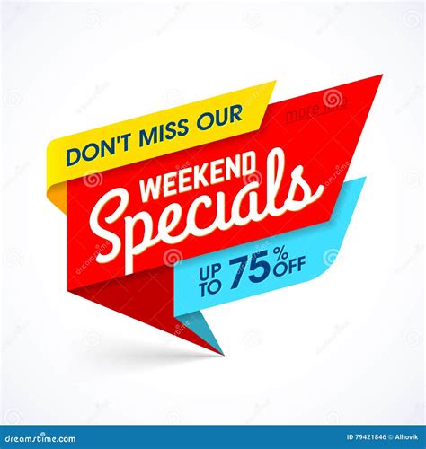 Weekend Specials Sale Banner Stock Vector Illustration Of Bolt Sign