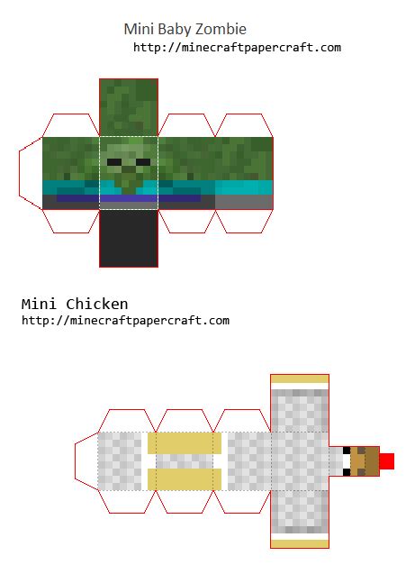 5easy Minecraft Papercraft Mini Chicken Thebooketiquette