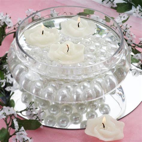 8 Roses Flowers Floating Candles For Wedding Centerpieces