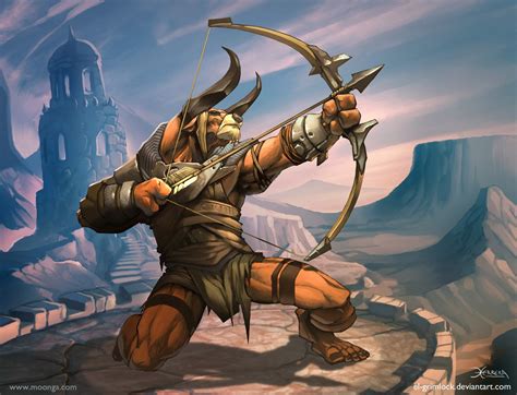 Minotaur Archer By El Grimlock Mythical Creatures Fantasy Dungeons
