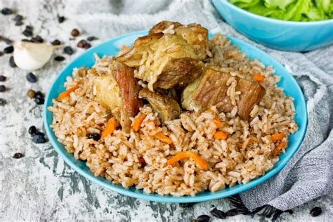 Uzbek Pilaf Rice With Meat Carrot And Onion Pilav Stock Image