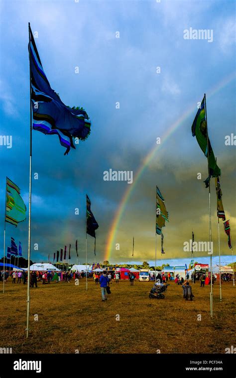 A Rainbow Appears Over Womad On Sunday 29 July 2018 Held At Charlton