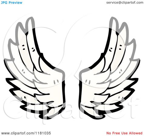 Cartoon Of Angel Wings Royalty Free Vector Illustration