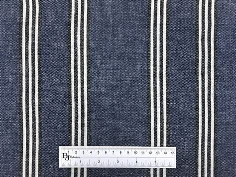 Linen Cotton Blend Stripe In Denim And Black Bandj Fabrics