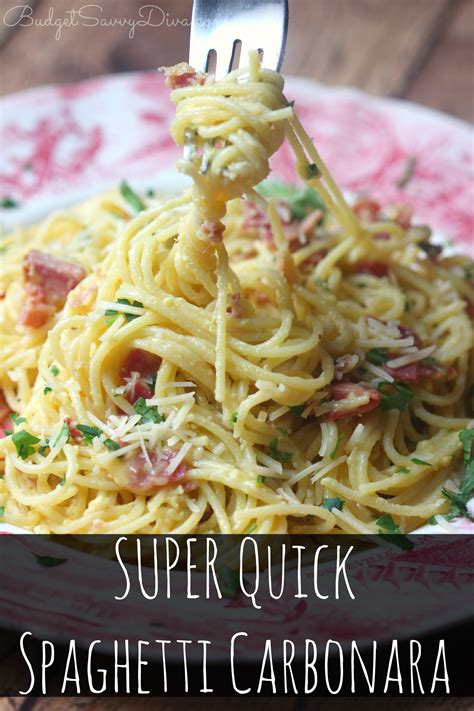 Super Quick Spaghetti Carbonara Recipe Budget Savvy Diva