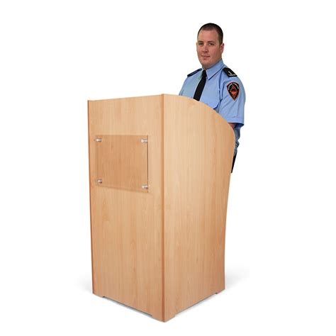 Security Guards Podium Or Lectern Bespoke Wood And Acrylic