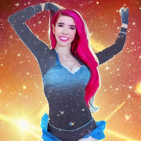 Photo Realistic Photo Of Belle Delphine Posing In Space Stable