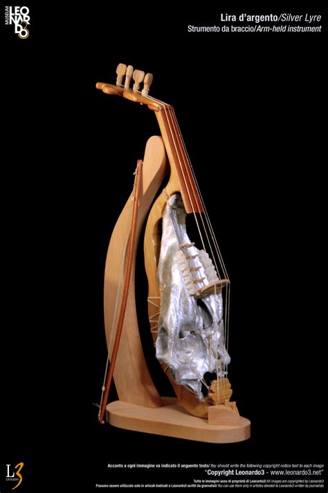 Leonardo Da Vinci Silver Lyre Musical Instrument Lira Dargento Di