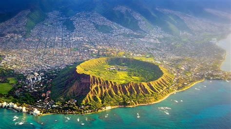 Diamond Head Oahu Hawaii Usa Top View Wallpaper