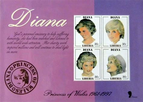 Diana, princess of wales died on sunday, 31 august 1997 following a car crash in paris. Princess Diana "Charity" Plate Block of 4 Commemorative ...