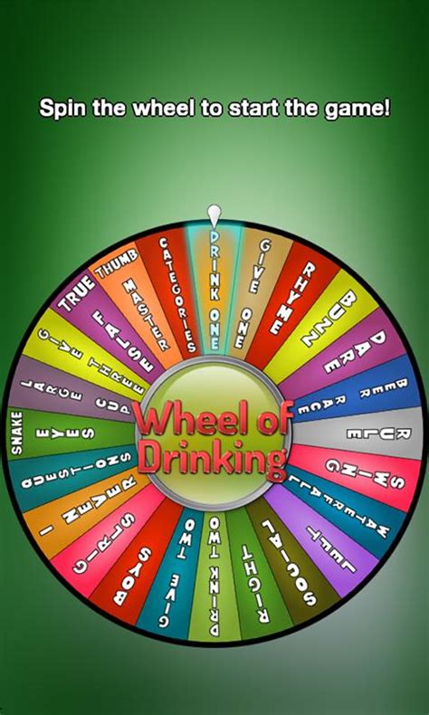 This is the spinning wheel app that you've need. Wheel of Drinking - Android Apps on Google Play