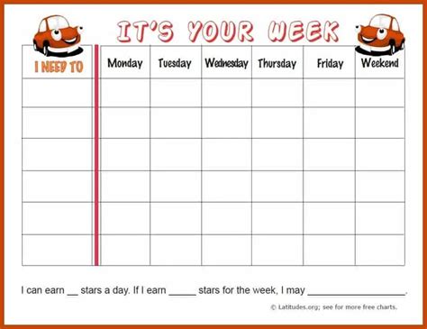 Free Behavior Chart Its Your Week Acn Latitudes