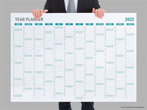 2022 Wall Planner Printable Yearly Wall Planner Calendar Etsy