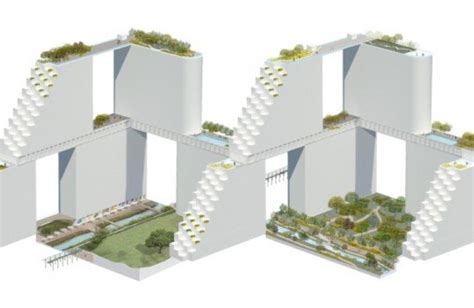moshe safdie designs pixelated sky garden residential complex for china inhabitat green