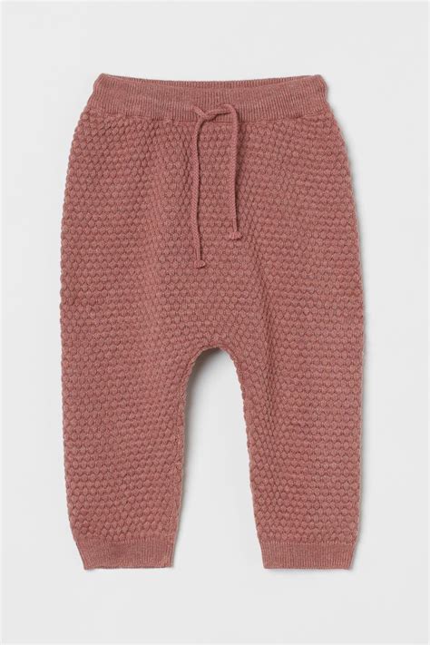 Textured Knit Pants Dusty Rose Kids Handm Us