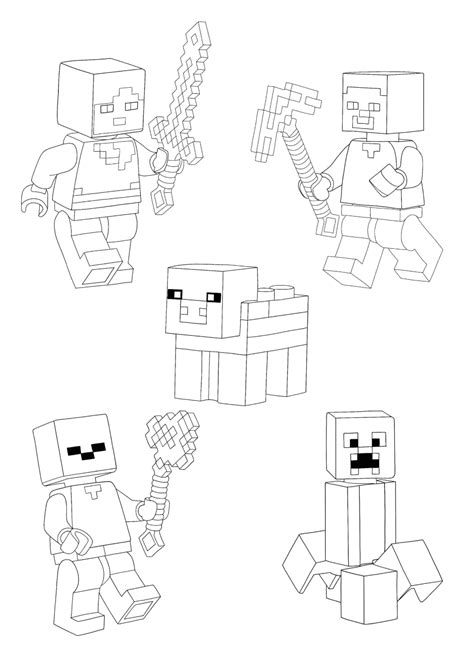 Minecraft Lego Characters Coloring Pages 2 Free Coloring Sheets 2021