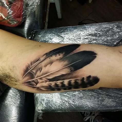 Three Feathers Tattoo Feather Tattoo For Men Inner Bicep Tattoo