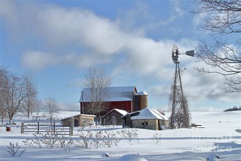 Snowy Farm Photograph By Teresa Mcgill Fine Art America