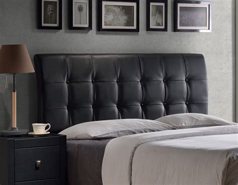 hillsdale furniture lusso tufted faux leather king headboard black