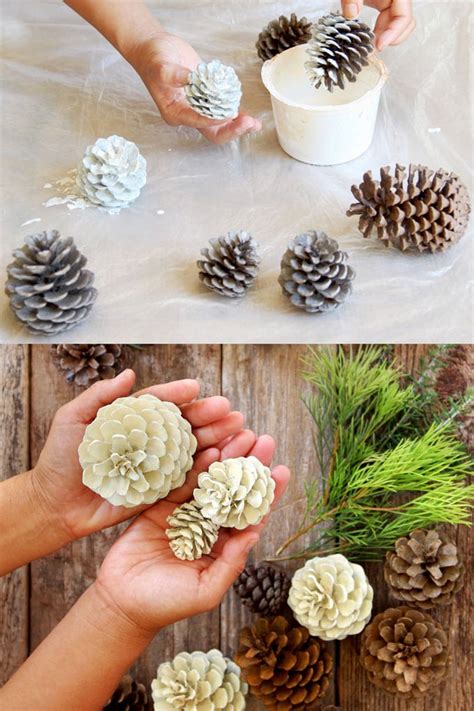 Easiest 5 Minute Bleached Pinecones Without Bleach Cones Crafts