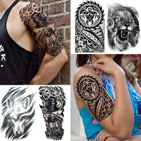 Laroi 50 Sheets Animals Black Temporary Tattoos For Men Adults Tribal