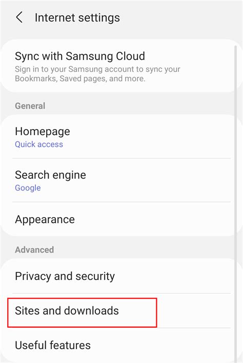 How To Manage Download Settings In Samsung Internet